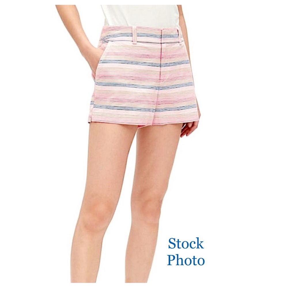 GAP Multi-Color Blue Coral Pink Stripe Mid-Rise 3” City Shorts #441049-01 size 2